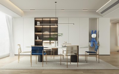 现代餐厅3D模型下载